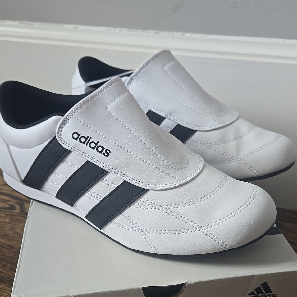 Adidas White & Black Lightweight Slip-On Sneakers